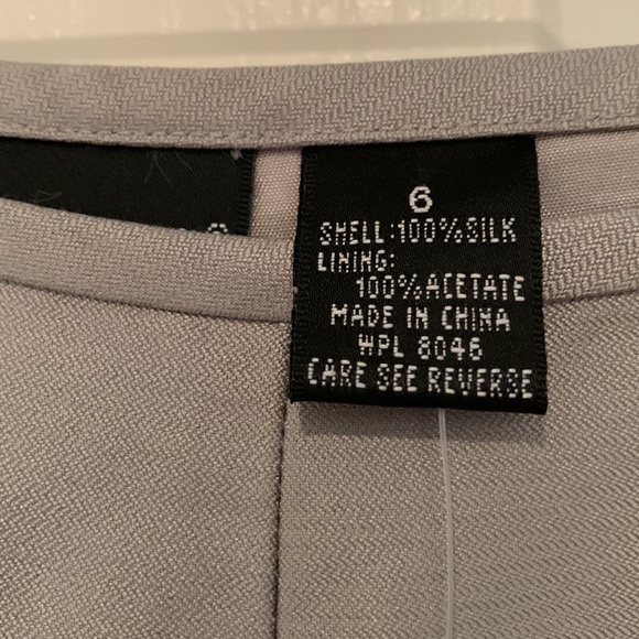 INC NEW pure silk silver evening pants 6 women - Picture 4 of 8